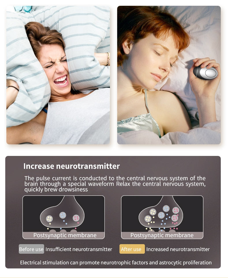 Sleep Aid massage Device Microcurrent Pulse Hypnosis Relax Relieve