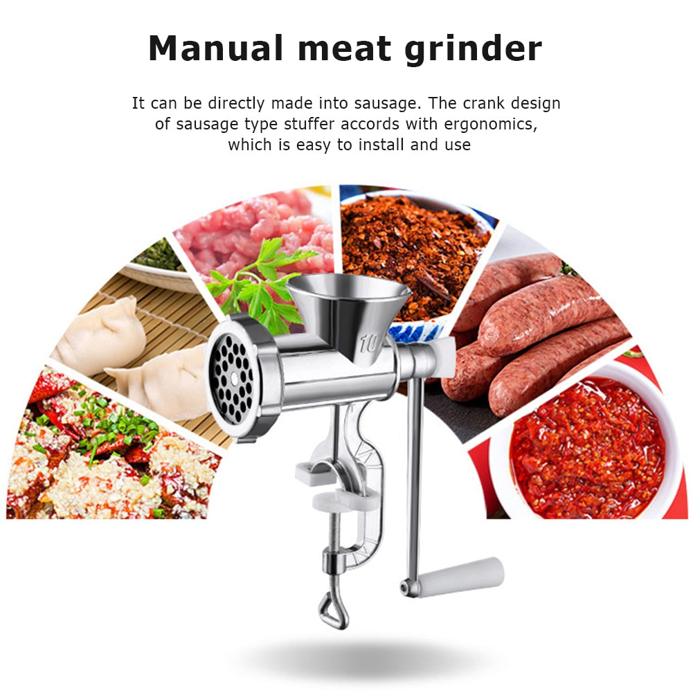 Aluminum Alloy Manual Meat Mincer Grinder Handheld Food Processor