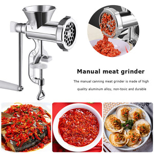 Aluminum Alloy Manual Meat Mincer Grinder Handheld Food Processor