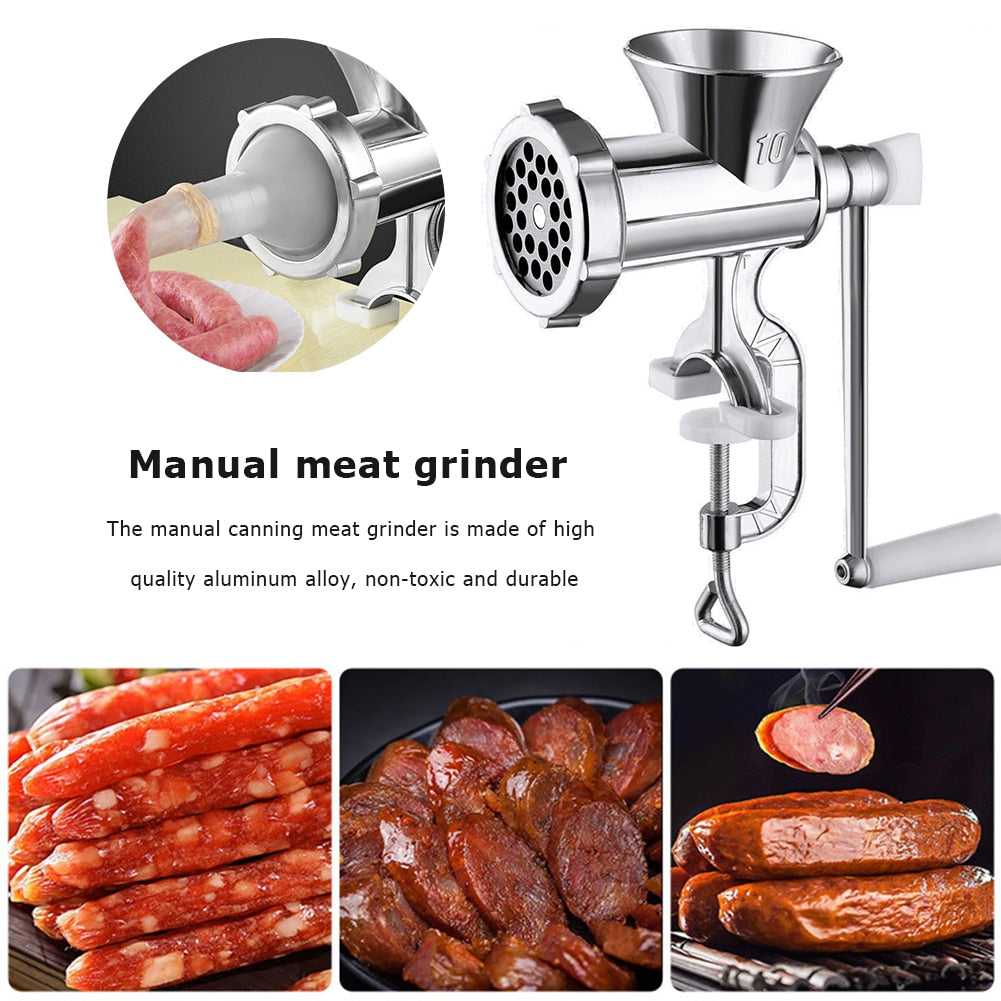 Aluminum Alloy Manual Meat Mincer Grinder Handheld Food Processor