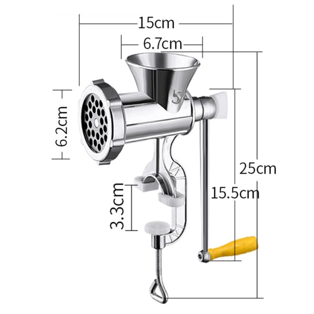 Aluminum Alloy Manual Meat Mincer Grinder Handheld Food Processor