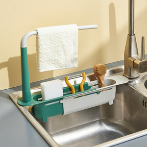 Telescopic Sink Shelf Rack Soap Sponge Holder Kitchen Sinks Organizer