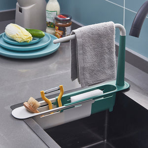 Telescopic Sink Shelf Rack Soap Sponge Holder Kitchen Sinks Organizer