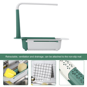 Telescopic Sink Shelf Rack Soap Sponge Holder Kitchen Sinks Organizer