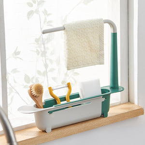 Telescopic Sink Shelf Rack Soap Sponge Holder Kitchen Sinks Organizer