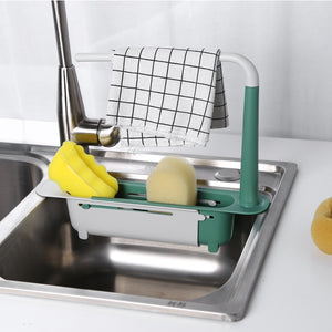 Telescopic Sink Shelf Rack Soap Sponge Holder Kitchen Sinks Organizer