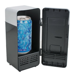 New Portable Gadget USB Mini Black Heating and Cooling Refrigerator