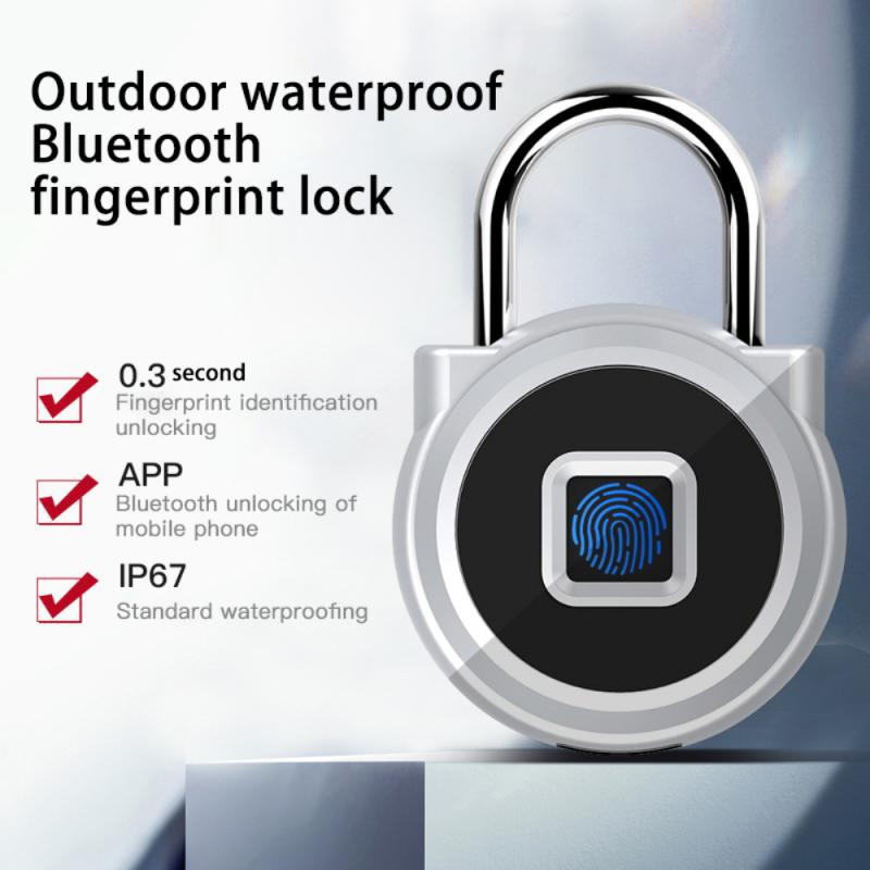 Fingerprint Padlock APP Bluetooth-compatible Waterproof Smart Lock