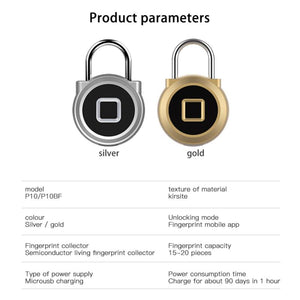 Fingerprint Padlock APP Bluetooth-compatible Waterproof Smart Lock