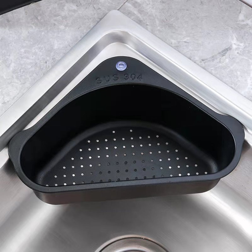 Stainless Steel Triangular Drain Basket Holder Kitchen