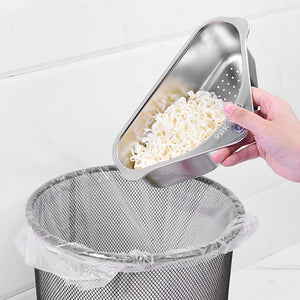 Stainless Steel Triangular Drain Basket Holder Kitchen