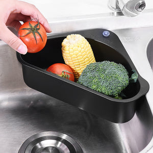 Stainless Steel Triangular Drain Basket Holder Kitchen